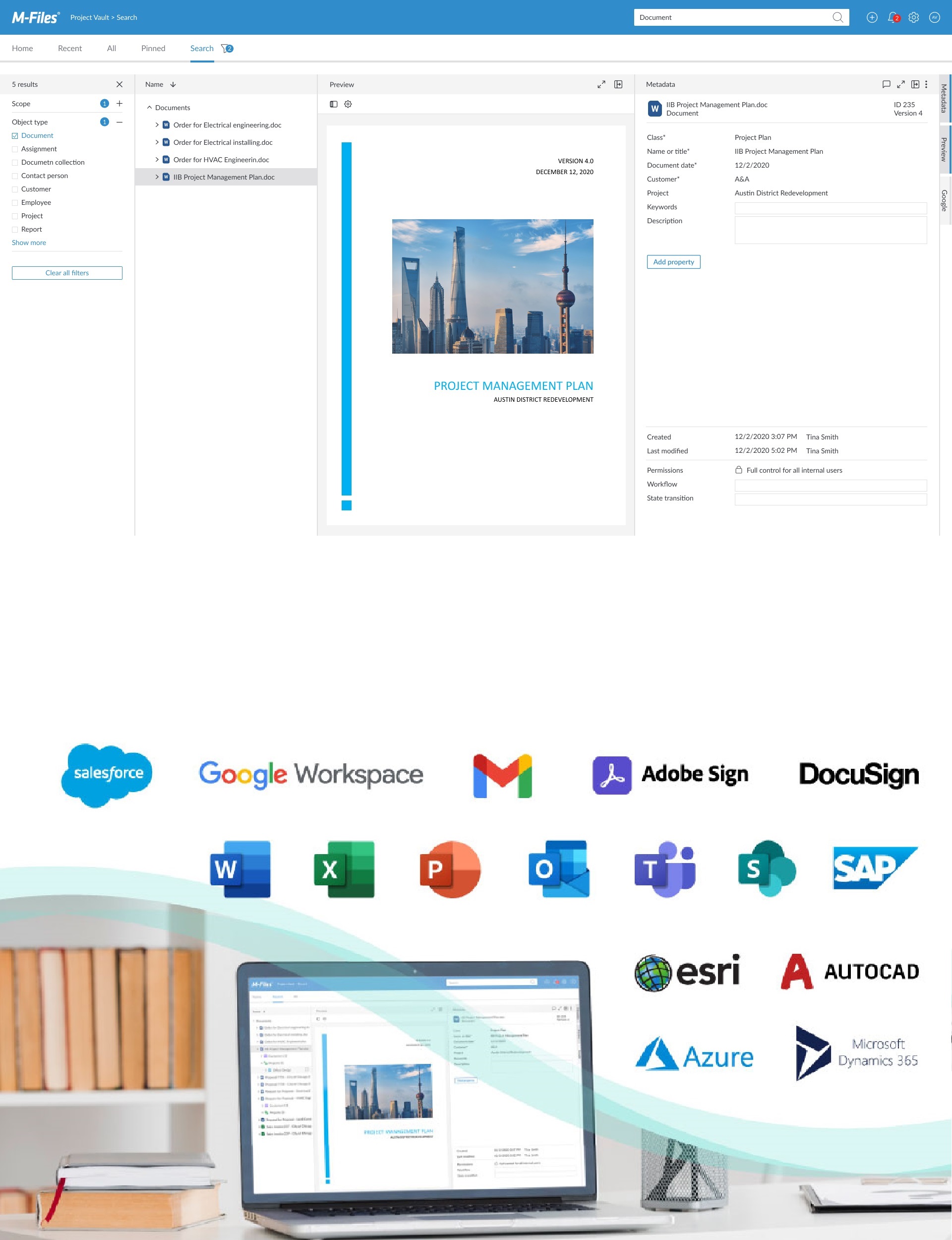 Visuel M-Files Web double hauteur